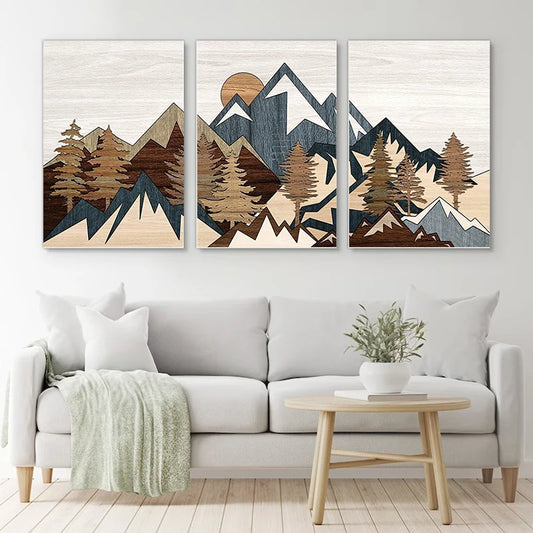 SCANDINAVIAN MOUNTAIN WALL ART SET