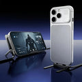 Dual-view of modern smartphones with metallic kickstand cases, one upright, one horizontal