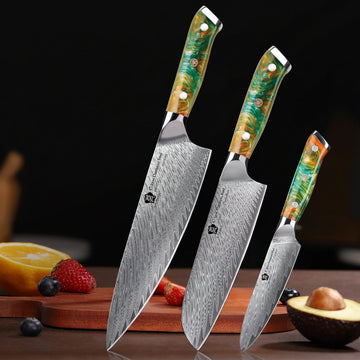 DAMASCUS CHEF KNIFE SET