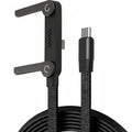 Black braided USB-C charging cable with ergonomic holder, modern tech accessory