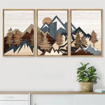 SCANDINAVIAN MOUNTAIN WALL ART SET