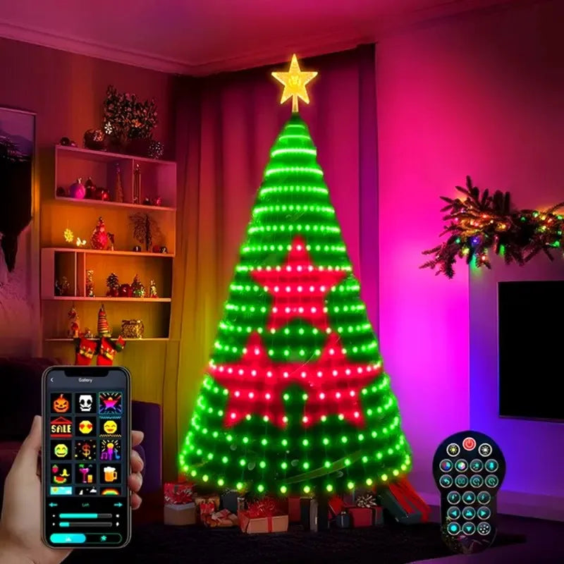 Christmas Tree LED Lights 400LEDs Smart RGB LED String Lights Holiday Decoration for Indoor Outdoor Tree APP/Remote Control