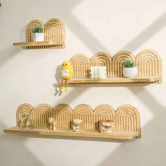 SPIRAL WOOD WALL SHELF